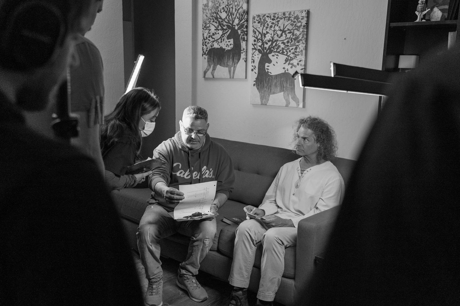 Ted and Joe on set